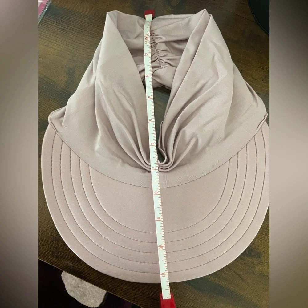 NWT Pleated Sun visor foldable stretchy summer hat for UV protection light pink - Picture 3 of 6